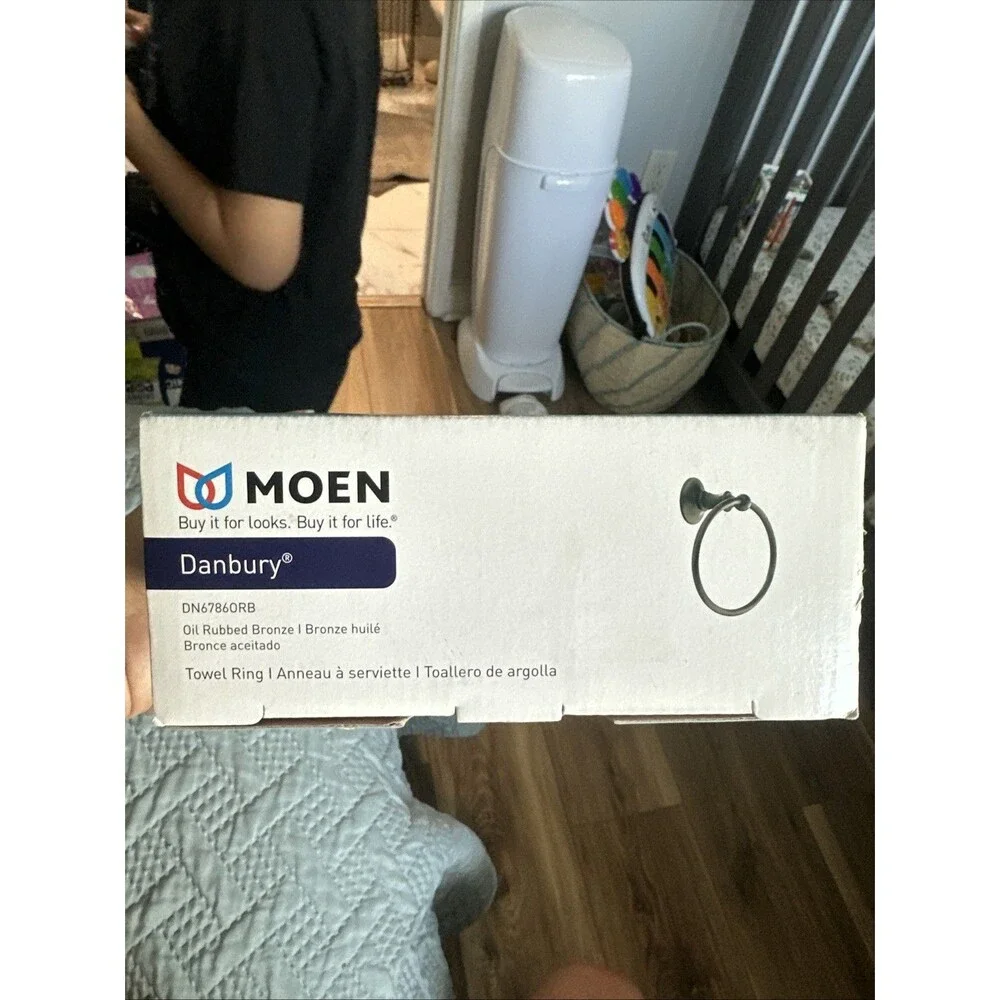 Moen Danbury DN6786ORB Towel Ring Oil Rubbed Bronze Bathroom Holder NIB